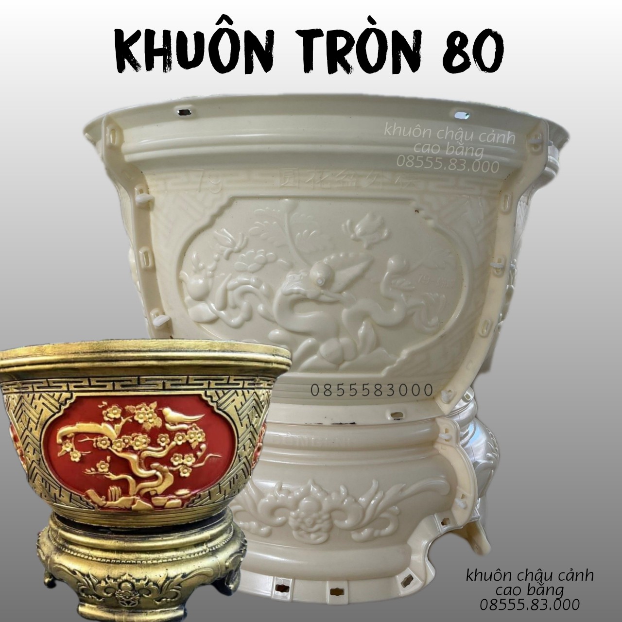 khuôn đúc chậu cảnh tròn 80 và chân đôn [khuôn ABS có lòng ttrong