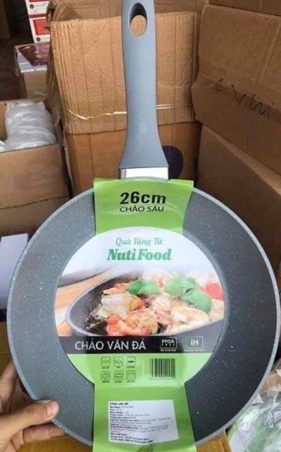 [HCM]CHẢO VÂN ĐÁ DÙNG CHO BẾP TỪ NUTIFOOD 26cm