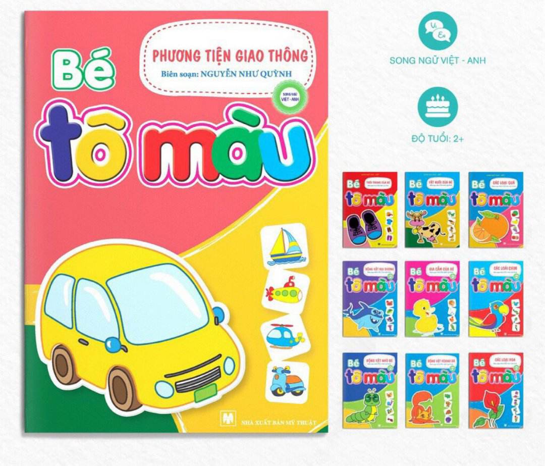 Bộ 10 Quyển Tô Màu Sáng Tạo Cho Bé Nhiều Chủ Đề