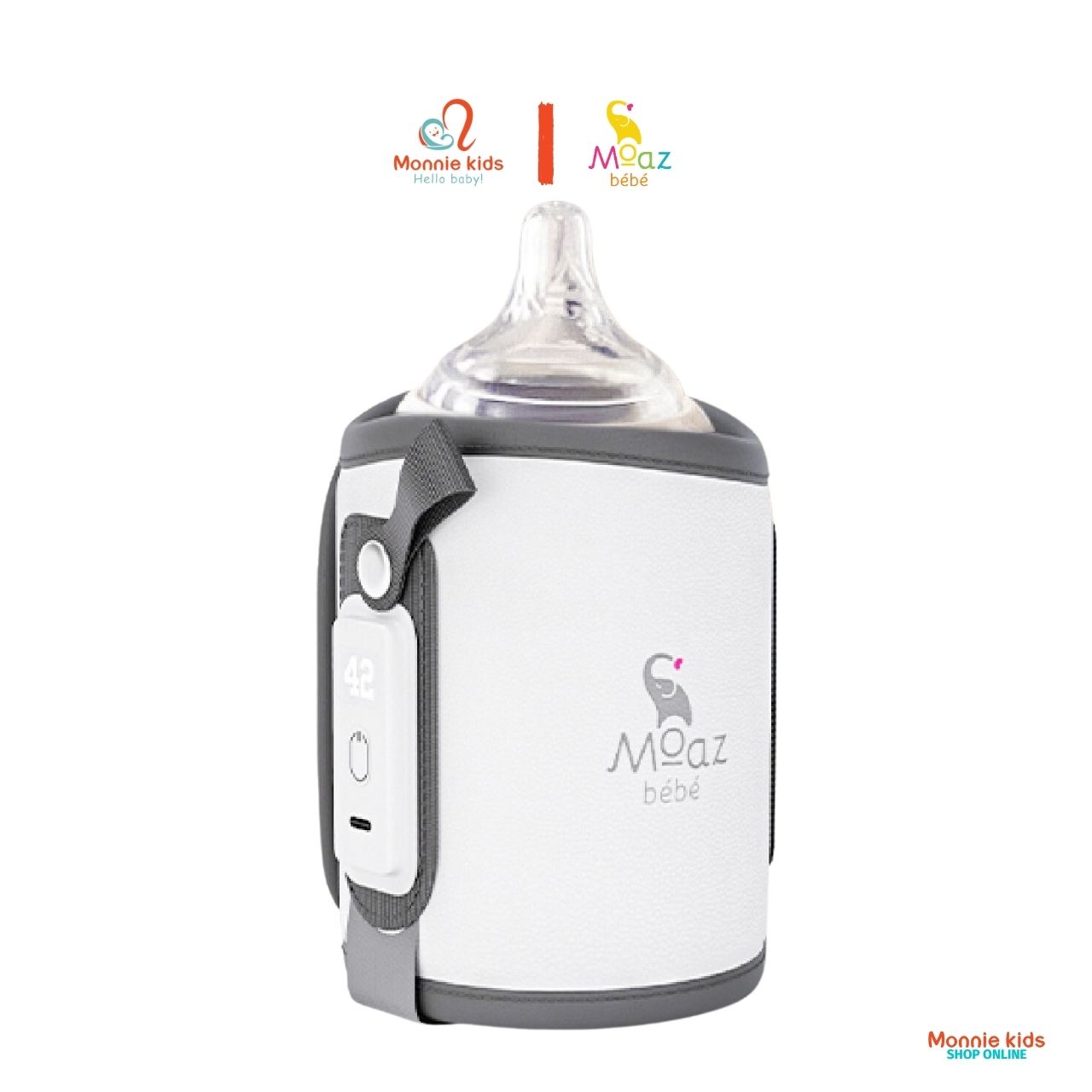 Túi ủ bình sữa cho bé Moaz BeBe MB067 máy hâm sữa cầm tay thông minh tiện lợi - Monnie Kids