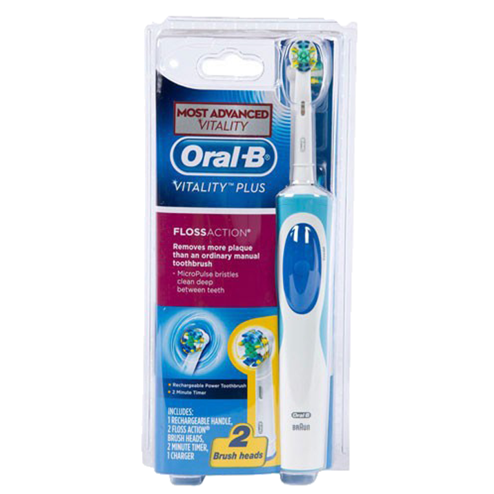 Bàn Chải Đánh Răng Điện Oral - B Vitality Plus 2 Đầu Flossaction