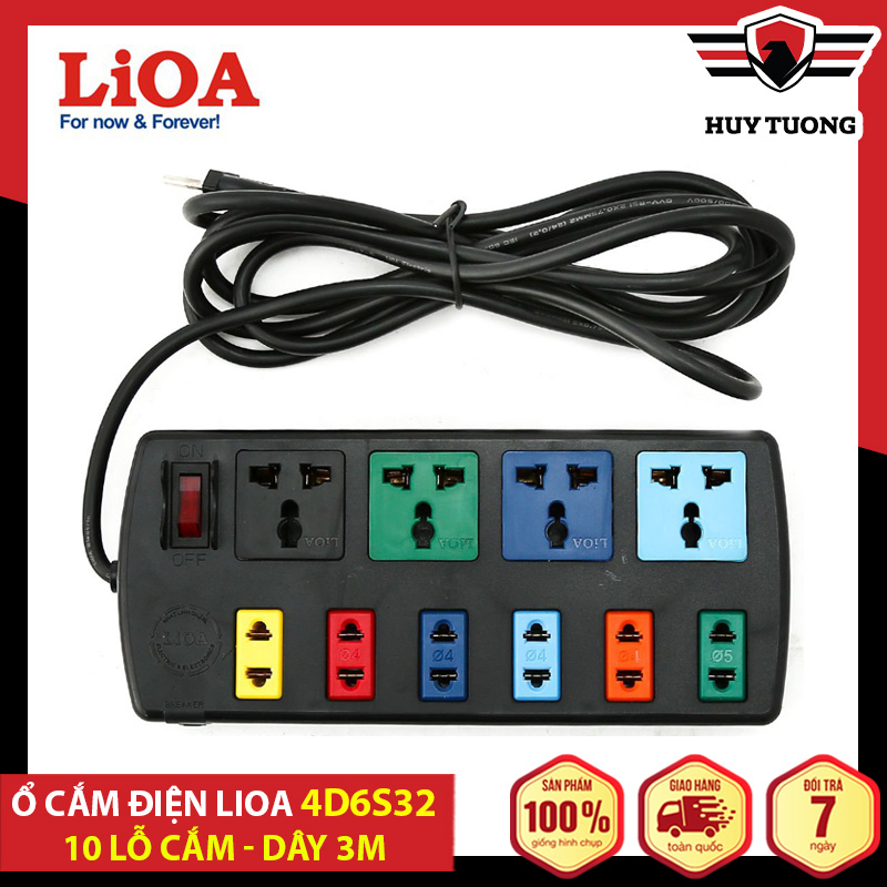 Ổ cắm điện đa năng thông minh Lioa chính hãng 3 4 6 8 10 lỗ ổ điện Lioa bảo hành 12 tháng - Huy Tưởng