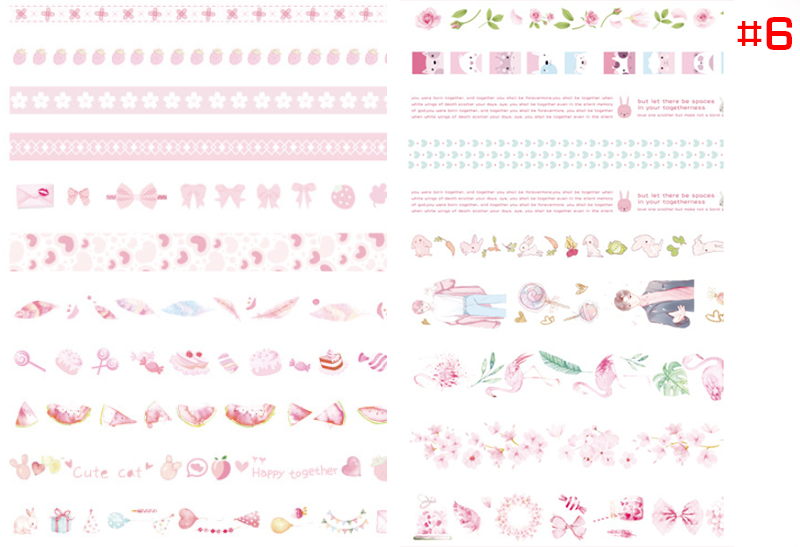 Set 20 Cuộn Băng Dính Washi Tape Trang Trí Scrapbook Planner [ 046 ]