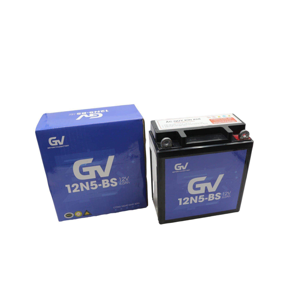 Bình acquy xe máy GV 12G5-BS 12V 5A-6A 7A 9A chính hãng (BẢO HÀNH 12 THÁNG SỬ DỤNG)