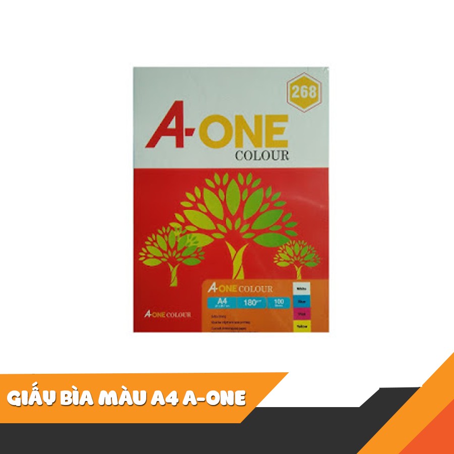 [HCM]Giấy bìa màu Thái A4 180gsm-1 xấp 100 tờ