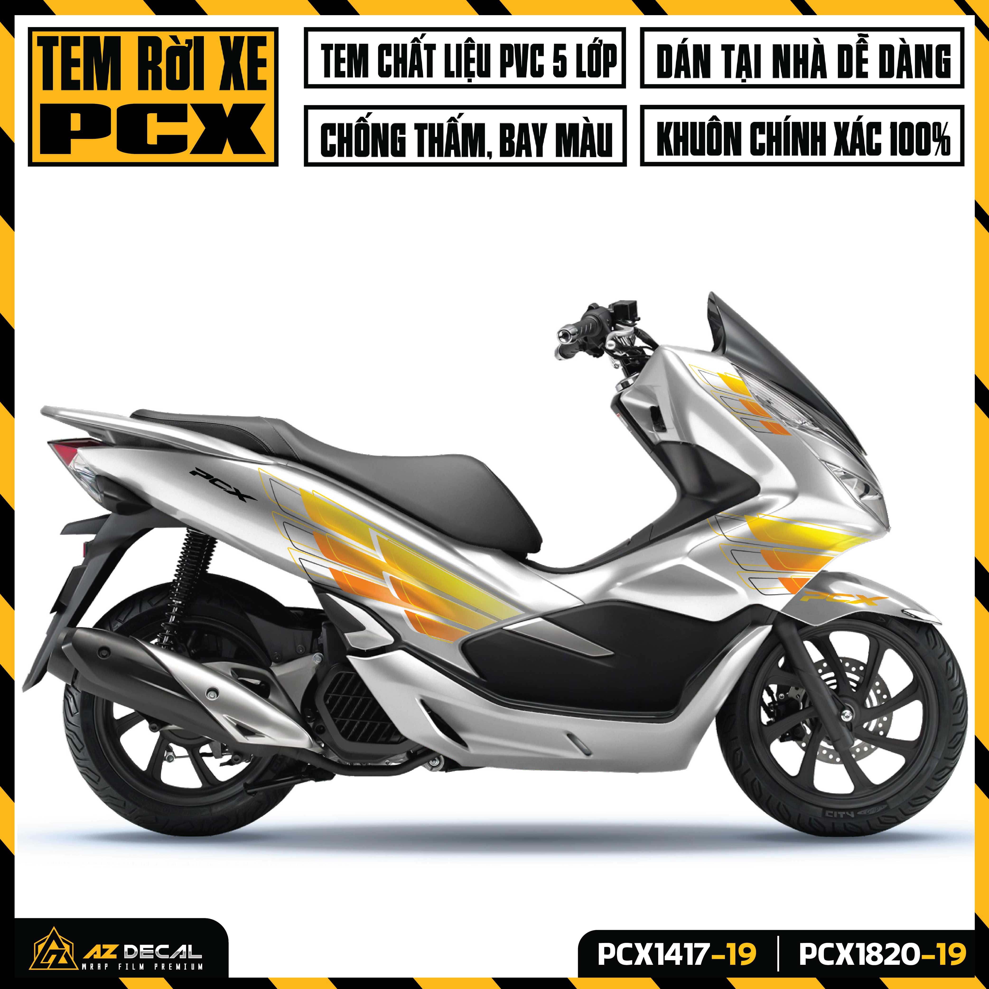 Tem Chế Dán Xe PCX Thiết Kế Đôi Cánh | PCX-19 | Decal Rời Dán Xe PCX 125 160 150 Chống Nước Bền Màu 