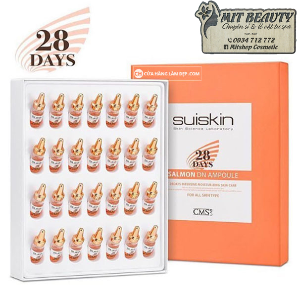 [HCM]Tế bào gốc DNA Trứng Cá Hồi Trị mun tái tạo phục hồi da Suiskin Salmon DN Ampoule 28 days Hàn Quốc