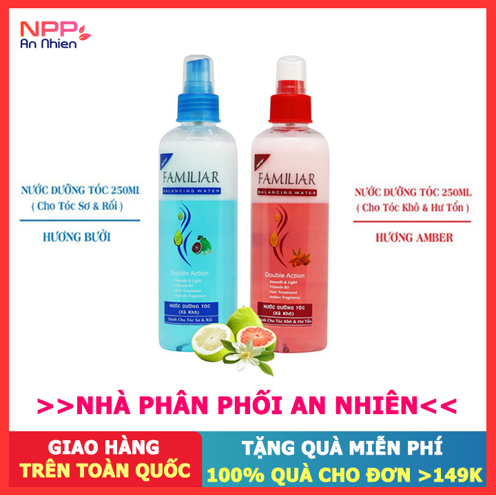 Bộ Đôi 2 Chai Nước Dưỡng Tóc 2 Lớp Familiar 250Ml Hương Bưởi Và Amber - Npp An Nhiên