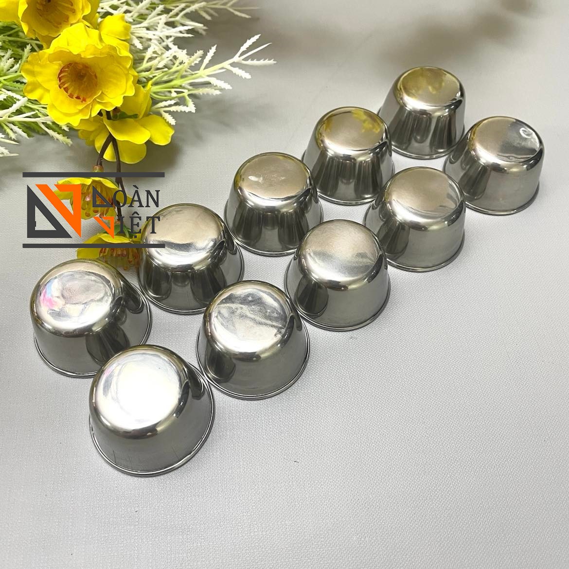 Khuôn bánh bò bông bánh bò bi - khuôn INOX   43 cm - 25 cm- Combo 5 10 khuôn - Dụng cụ làm bánh