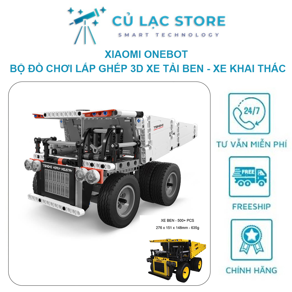 [Xiaomi Onebot] Bộ đồ chơi xếp hình lắp ráp xe tải ben hướng dẫn lắp ghép 3D trên điện thoại