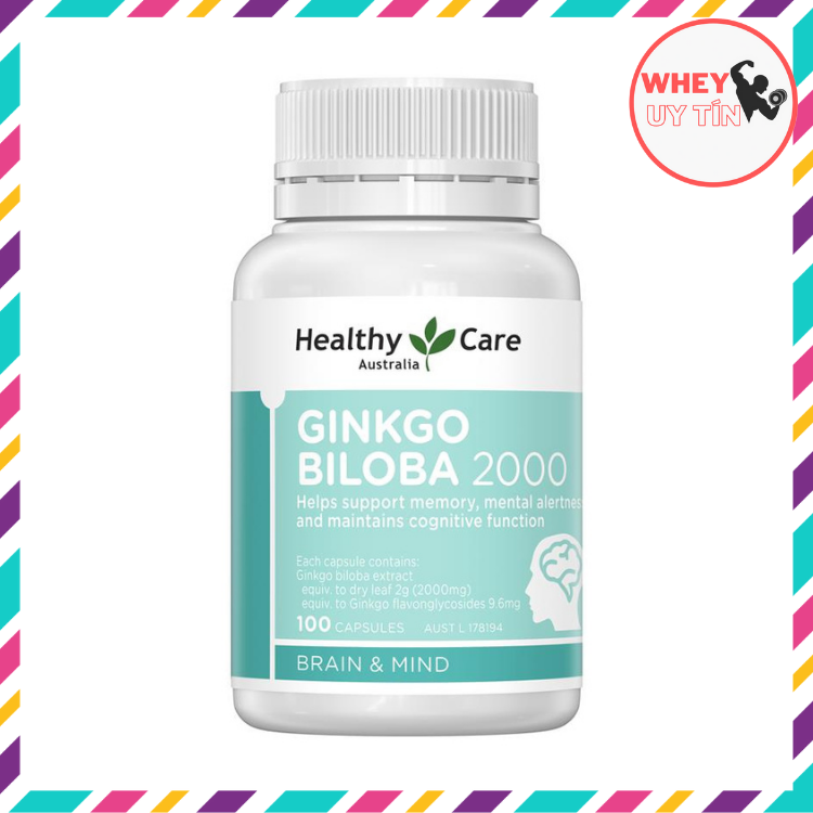 [CHÍNH HÃNG] BỔ NÃO GINKGO BILOBA 2000mg Heathy Care hộp 100v