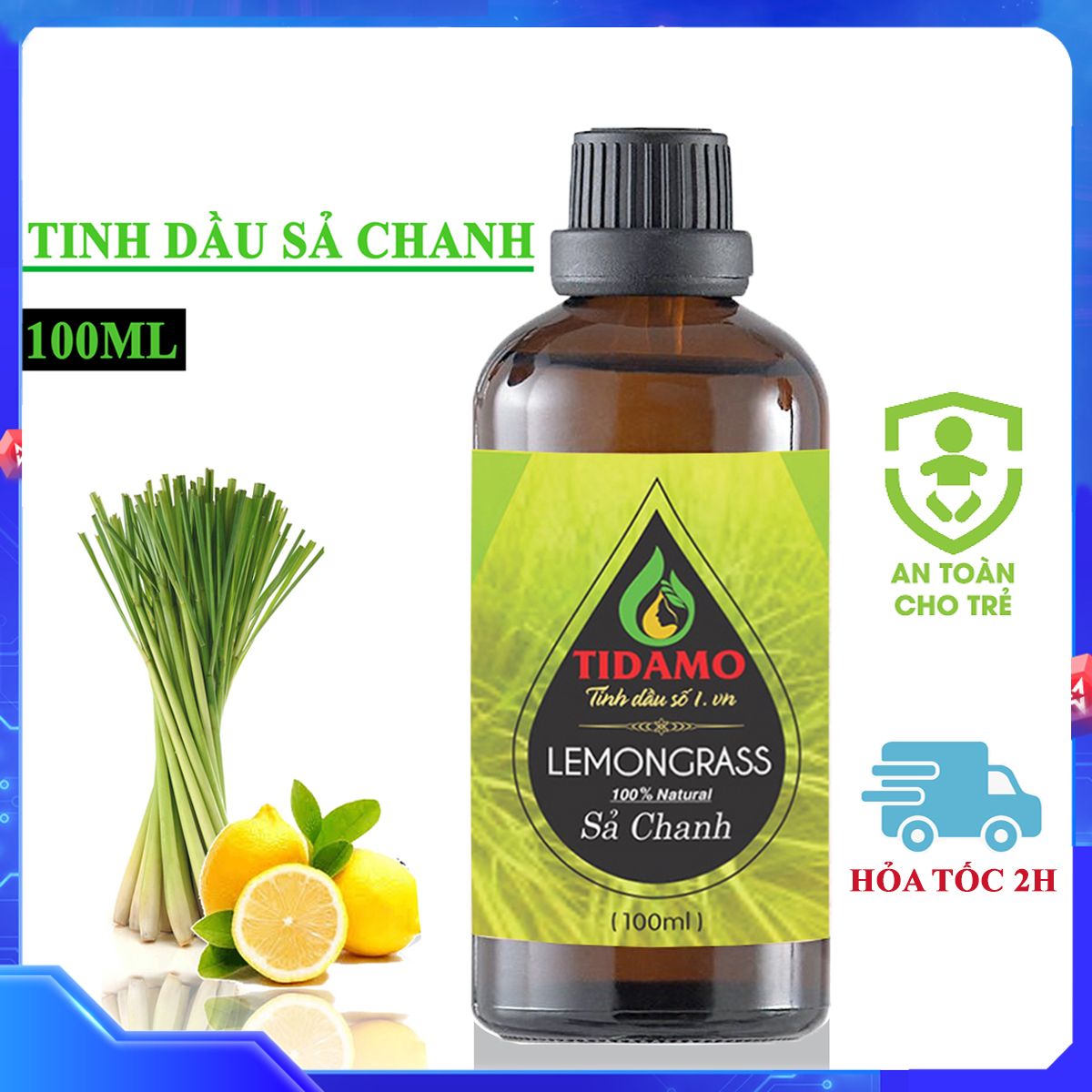 Tinh Dầu Xông Phòng Sả Chanh 100ML Nguyên Chất Nhập Khẩu - Tinh dầu Sả Chanh Giúp Bảo Vệ Sức Khỏe Kháng Khuẩn Đuổi Muỗi Và Thư Giãn Tinh Thần