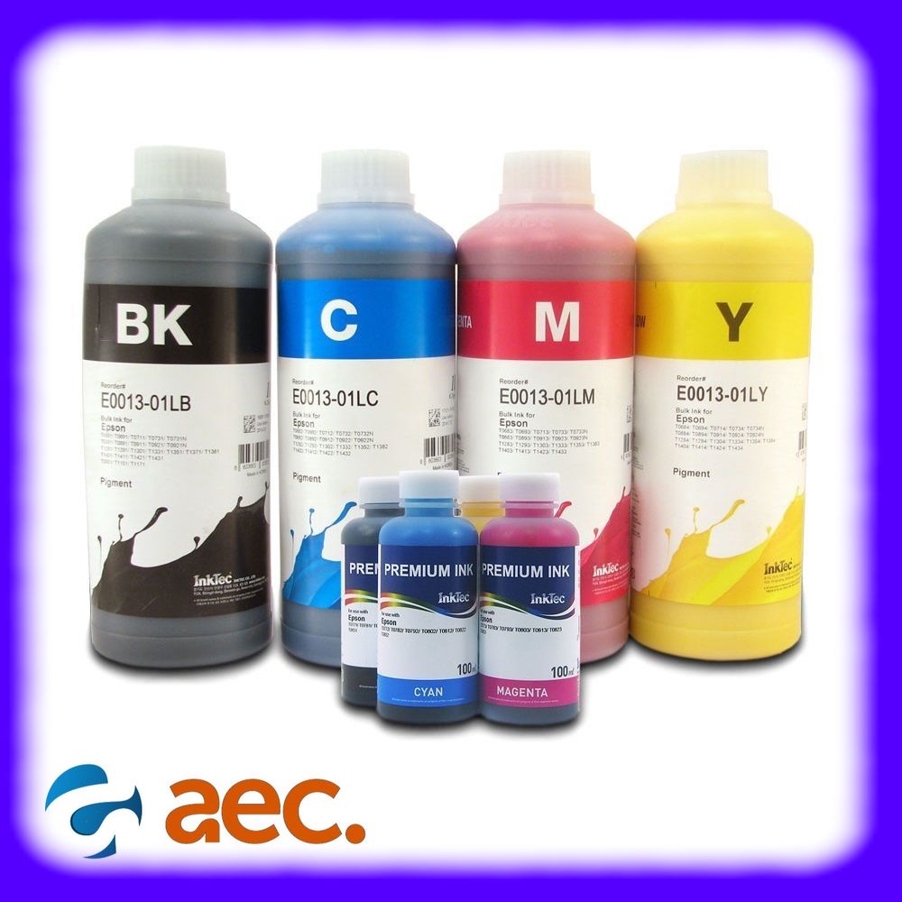 Bộ 4 bình mực in phun màu InkTec Hàn Quốc 1 lít gồm 4 màu (BK/C/M/Y) dùng cho tất cả máy in Canon IX6770 / IX6870 / IX6820 / IX6860 / G1000 / G1010 / G2000 / G2010 / G3000 / G3010 / IP2770 / IP7270