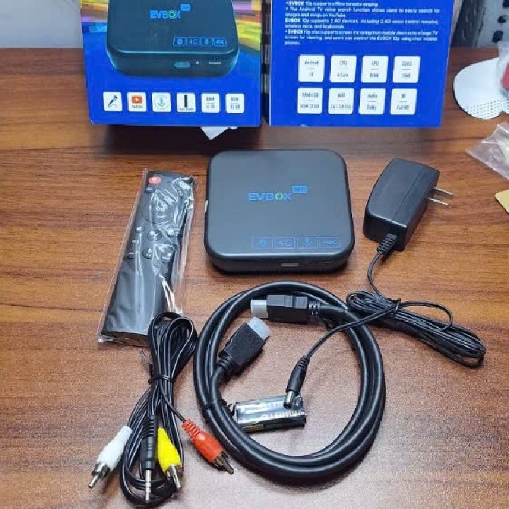 Đầu Androi Tivi EVBOX 10P 10S Xem Truyền Hình Miễn Phí - Ram 4G Rom 32G Androi Tivi 13.0