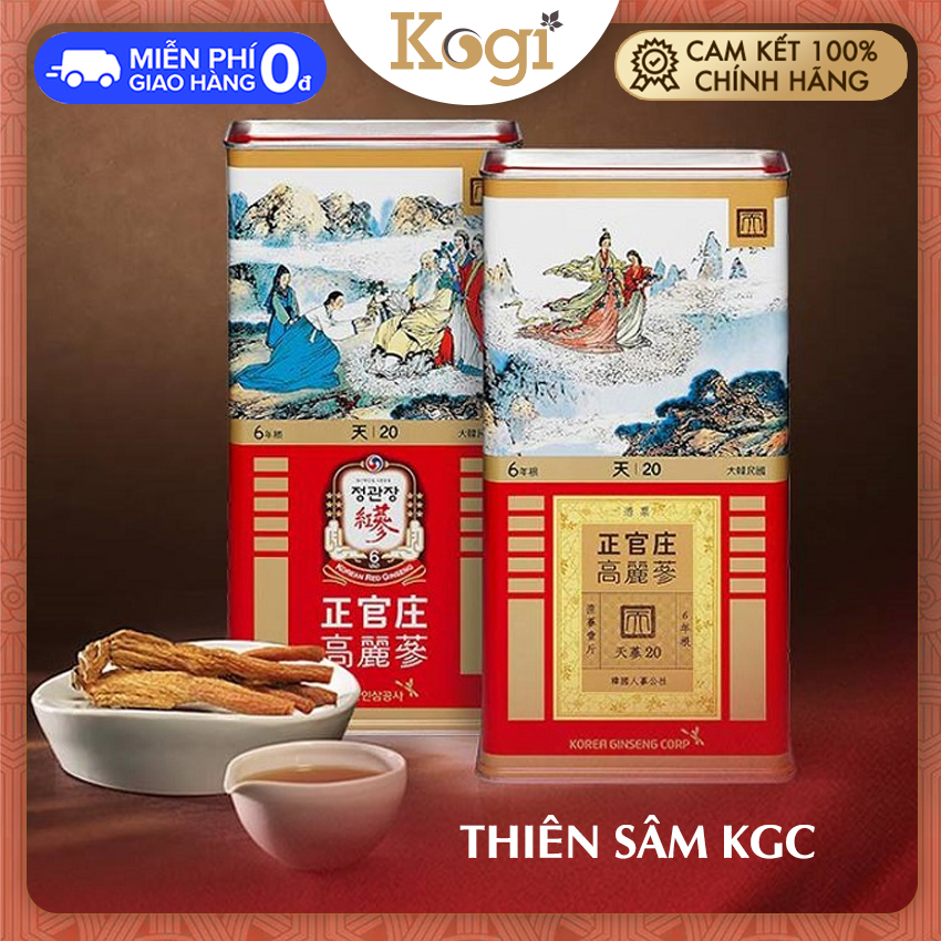 [Chính Hãng]Thiên Sâm Chính Phủ Khô Nguyên Củ 6 Năm Tuổi Hàn Quốc Kgc Hộp Thiếc 150G20Pcs7 Củ Kogi Ginseng - Hỗ Trợ Tăng Sức Đề Kháng Bồi Bổ Cơ Thể Giảm Sự Mệt Mỏi