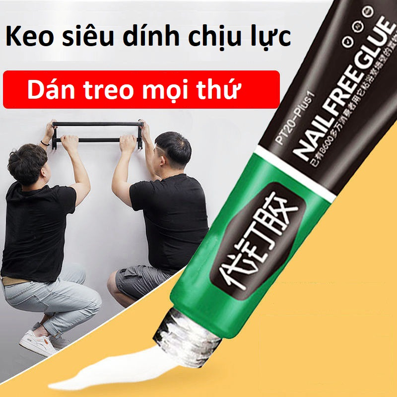 Keo Dán Siêu Dính No More Nail Tuýp 20g Keo Siêu Dán Tường Dán Gỗ Thuỷ Tinh Đa Năng Chống Thấm Nước 