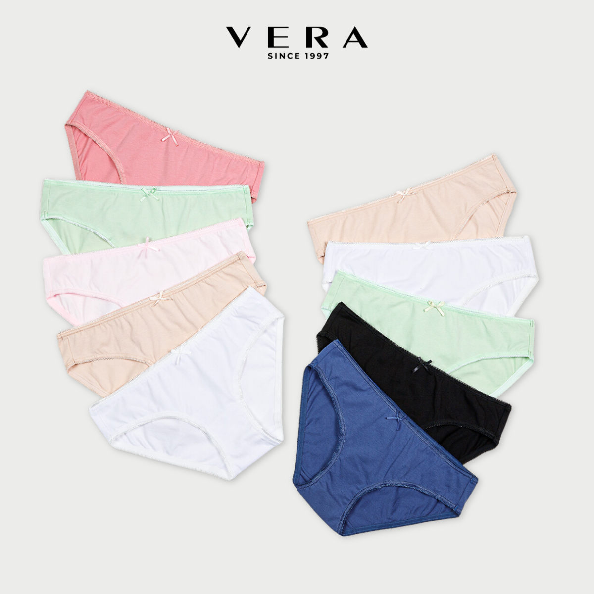 [15-17.4 | Voucher giảm 25k] Combo 10 quần lót nữ cotton VERA V7166