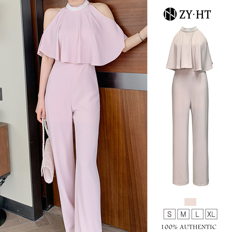 ZYHT eravogue Áo liền quần nữ áo liền quần dài tay áo liền quần cổ bẻ áo liền quần hàn quốc Cô gái m