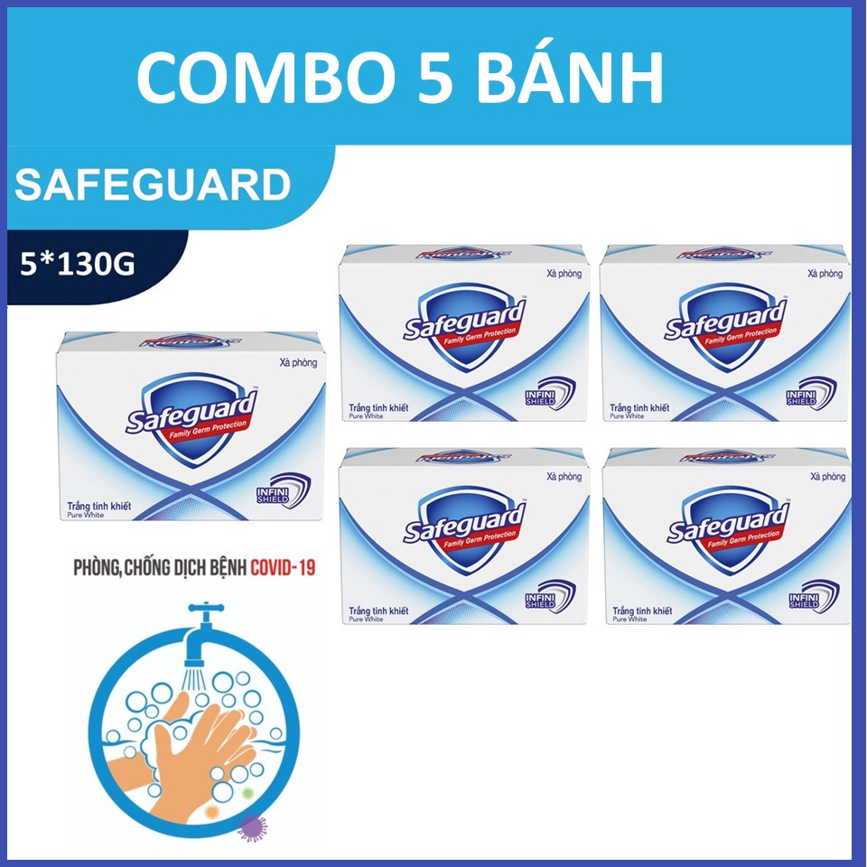 [Hcm]Combo 5 Safeguard Trắng 130G