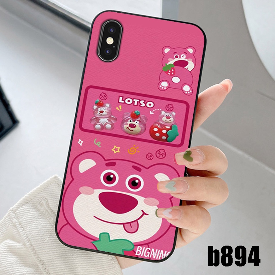 Ốp lưng điện thoại Iphone 6 / 6 plus / 7 /7 plus / X / ip Xs / ip Xs max in hình gấu dâu cute siêu dễ thương mẫu mới
