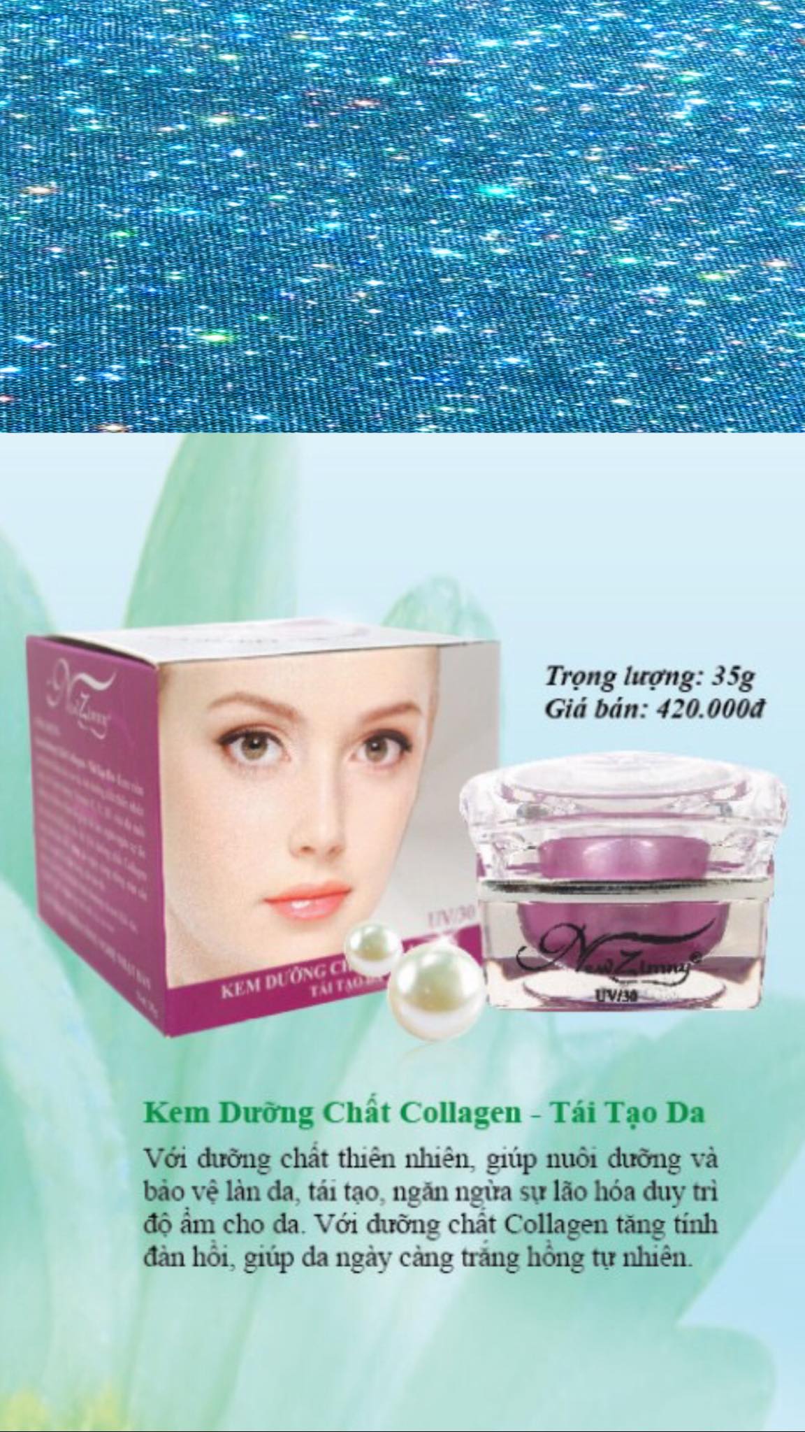 [Hcm]Kem Dưỡng Trắng Da Collagen - Tái Tạo Da - New Zimny 35 Gr