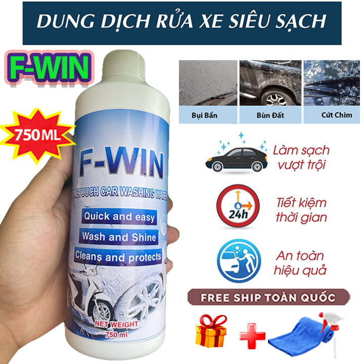 Dung Dịch Rửa Xe F-Win 750ml Rửa Xe 1 Chạm One Touch Clean - Nước Tẩy Rửa Xe Bọt Tuyết Chăm Sóc Xe M