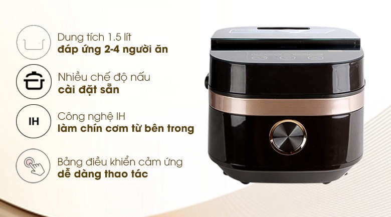 Nồi cơm điện cao tần Midea 1.5 lít MB-HS4008
