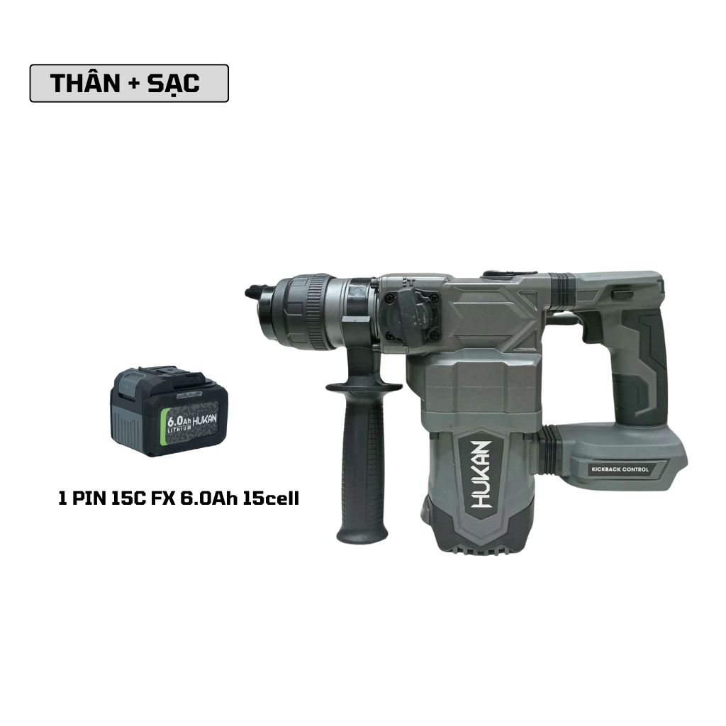 Máy khoan-đục bê tông Hukan HK-HM21-G2-RH2877BL 21V Pin, Đường kính mũi khoan 26mm