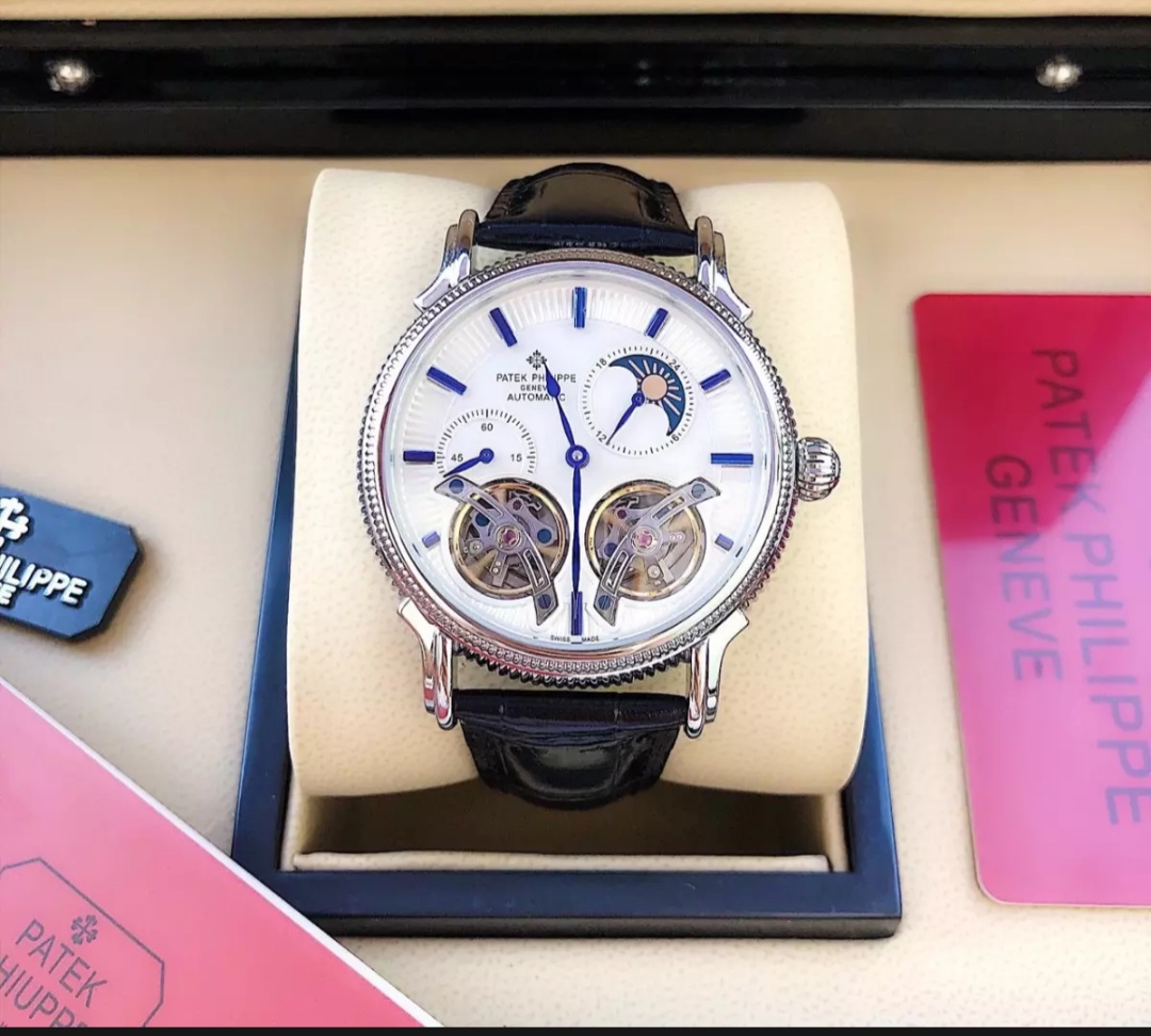 [ ĐỒNG HỒ HÀNG HIỆU  ]Đồng Hồ PATEK PHILIPPE Double Trang Nam Automatic Lộ 2 Máy Cao Cấp + Thẻ Bảo Hành