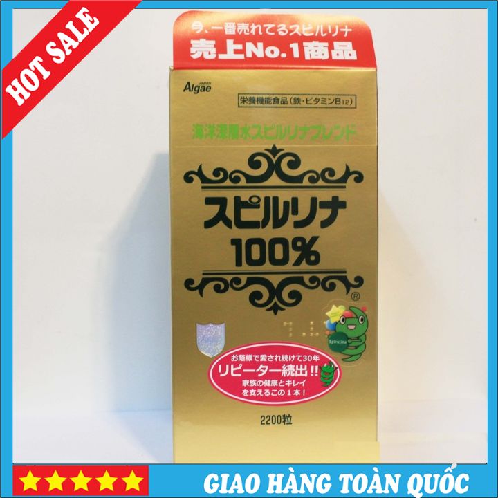 [ CHÍNH HÃNG ] Tảo Xoắn Tem Đỏ Nhật Bản Viên Tảo Xoắn SPIRULINA Hộp 2200 Viên