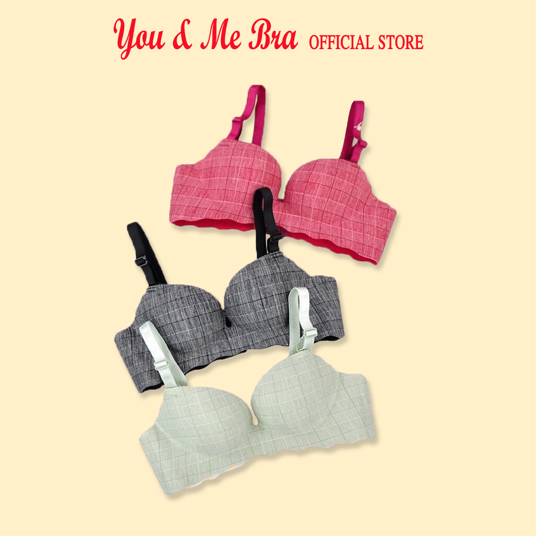 Áo Ngực Nữ Su Đúc Không Gọng Kẻ Ô Vuông Cực Xinh You&Me Bra - Y003