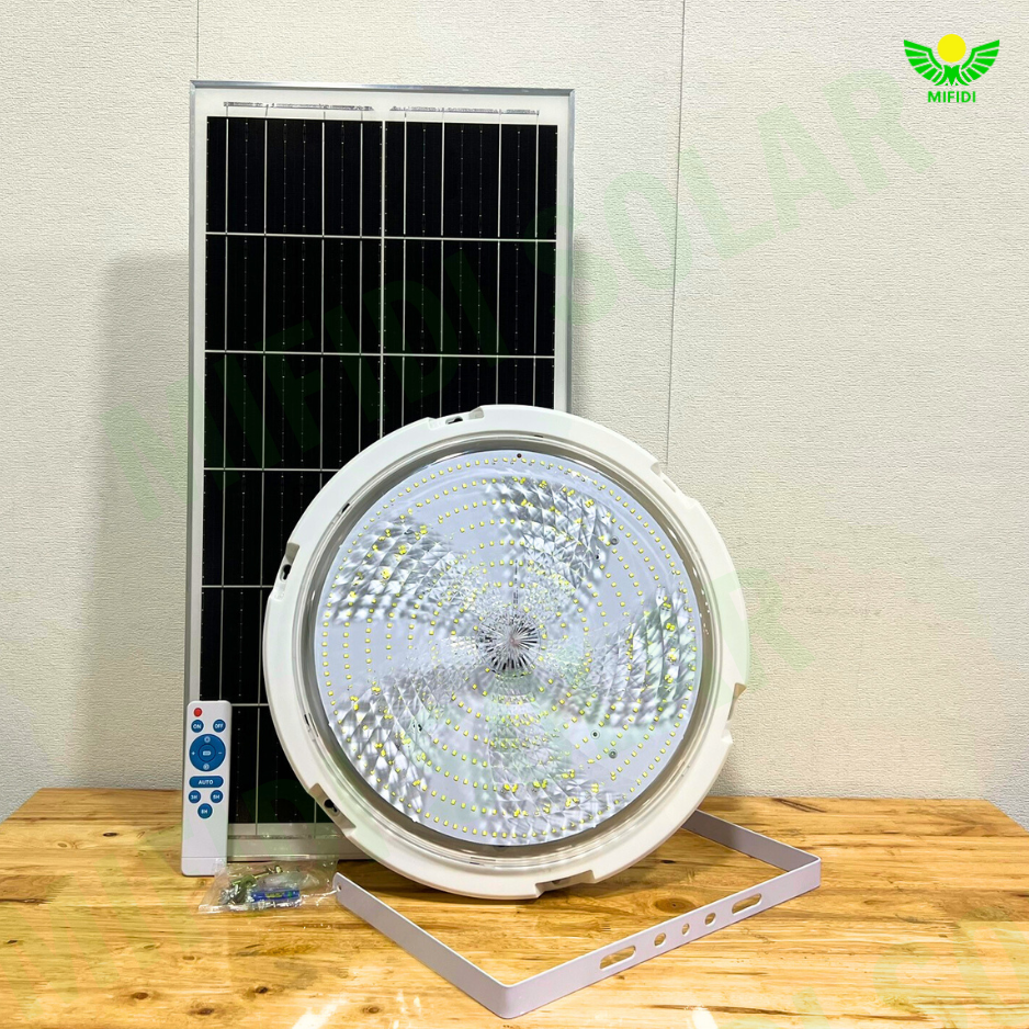 Đèn năng lượng mặt trời 800W Ốp Trần cao cấp Mifidi Siêu sáng trên 12h Đường Kính 42cm tấm pin Mono siêu to BH VIP Tận nhà đến 2 năm