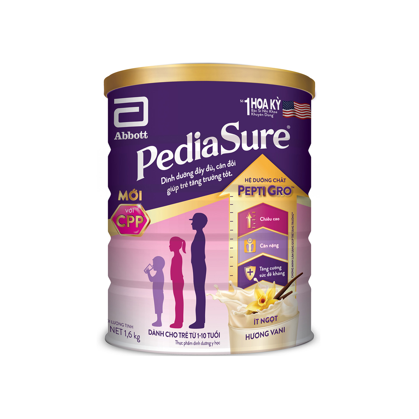 Sữa PediaSure Hương Vani Tăng Đề Kháng Tăng Cân Phát Triển Trí Não Cho Bé 1 - 10 tuổi (Giao Mẫu Ngẫu Nhiên) - Bibo Mart