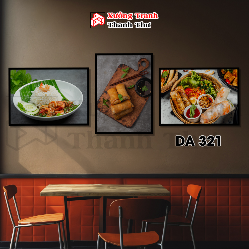 Bộ 3 Tranh Dán Tường Trang Trí Quán Ăn Vặt CafeNước Ép  Decor Bếp Phòng Ăn Quán Bún Phở Mỳ Ý Pizza B
