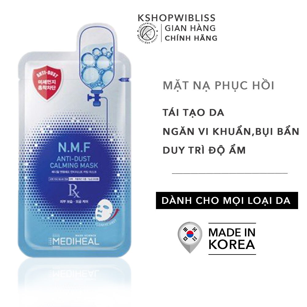 Mặt nạ thải độc cấp nước và phục hồi da Mediheal N.M.F Anti-Dust Calming Mask 27ml