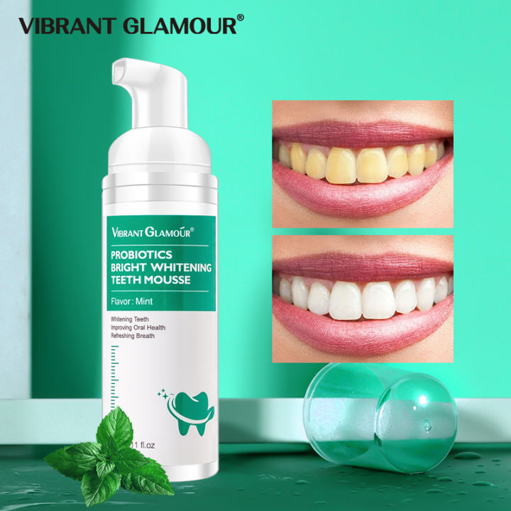 Bọt Đánh Răng Làm Trắng Răng Vibrant Glamor Ngăn Ngừa Sâu Răng Loại Bỏ Vết Ố Răng Vệ Sinh Răng Miệng Sạch Sẽ Kem Đánh Răng Nha Khoa 60Ml