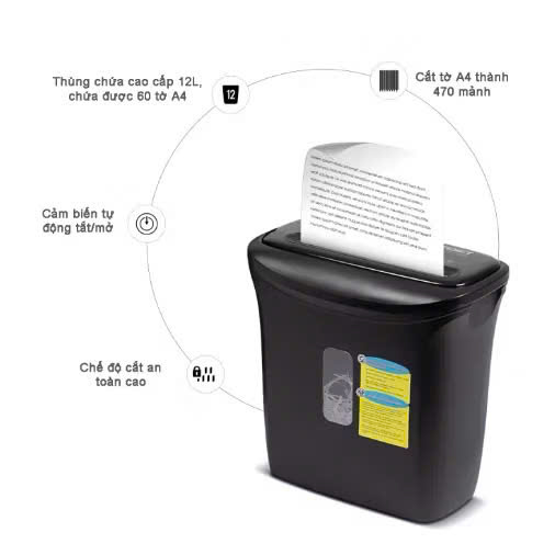 Máy hủy tài liệu hủy giấy 8L -10L - 12L Texet SC-10N (Đen) (Bảo hành 12 tháng)