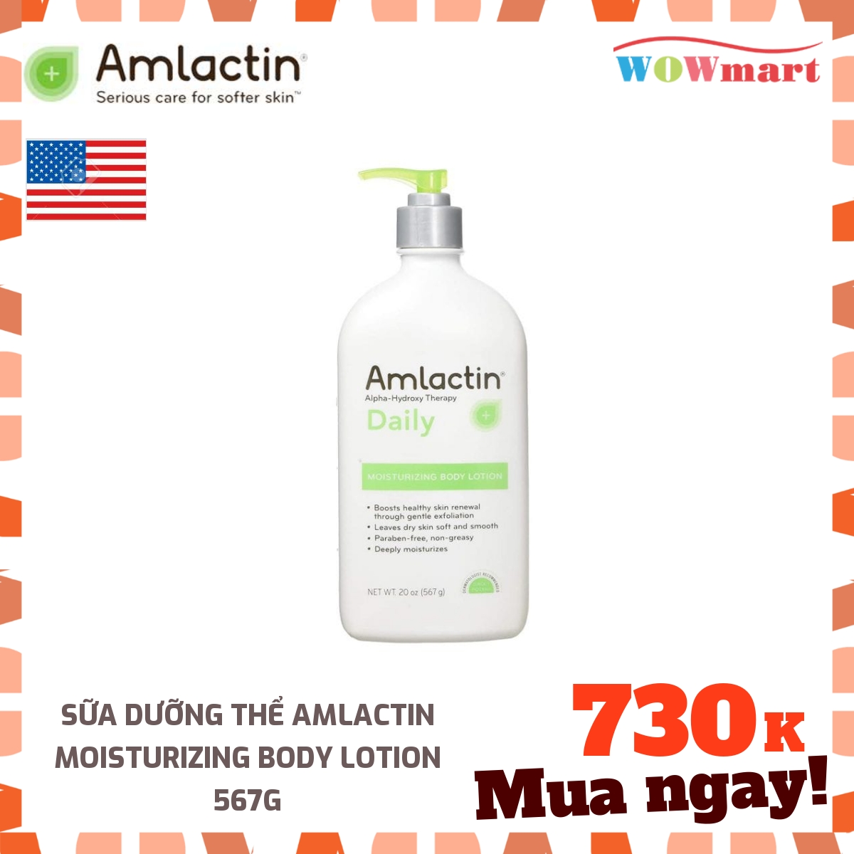 [Hcm]Sữa Dưỡng Thể Amlactin Moisturizing Body Lotion 567G - Mỹ