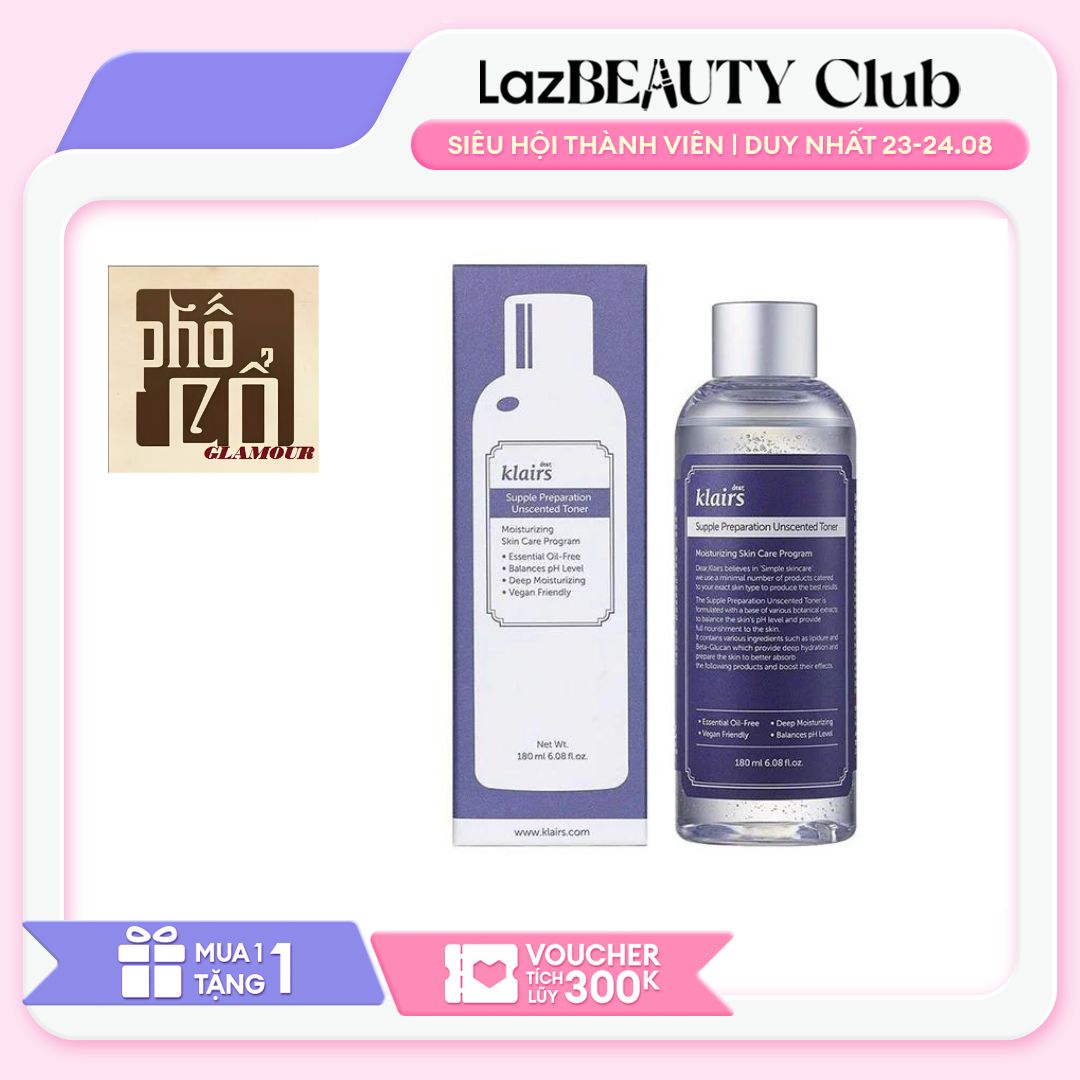 (Voucher 12%)[𝓚𝓵𝓪𝓲𝓻𝓼] Nước Hoa Hồng Dear Klairs Supple Preparation Toner