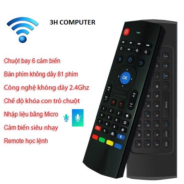 Chuột bay kiêm bàn phím MX3 Pro có hỗ trợ mic nói - Voice Search Siêu Nhạy dùng cho android tivi - c