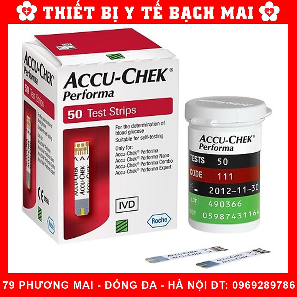 Que Thử Đường Huyết Accu Chek Performa [Hộp 50 Que]