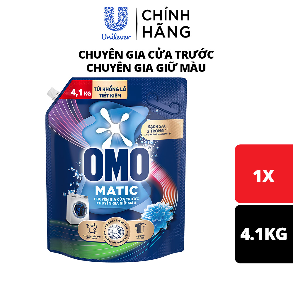 Túi nước giặt OMO Matic 4.1kg dành cho máy giặt cửa trên/cửa trước xoáy bay vết bẩn hương thơm bền l