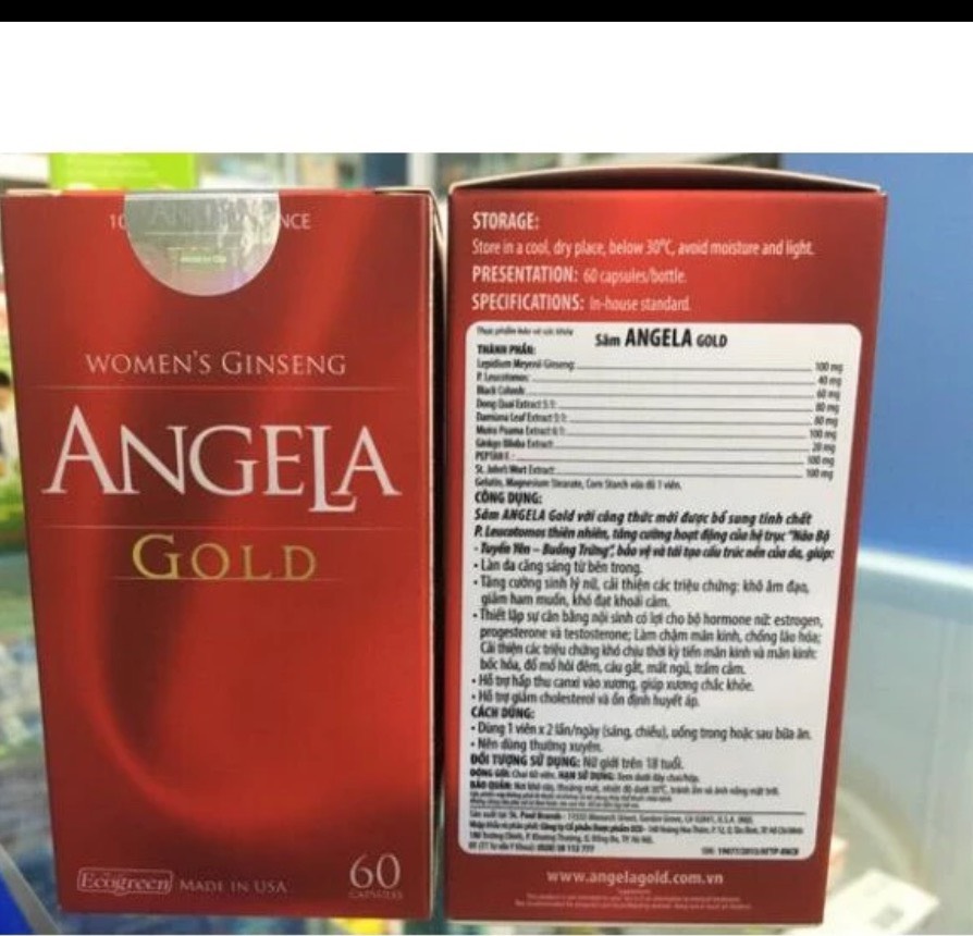 Sâm Angela Gold - Tăng cường sinh lý nữ - lọ 60 viên