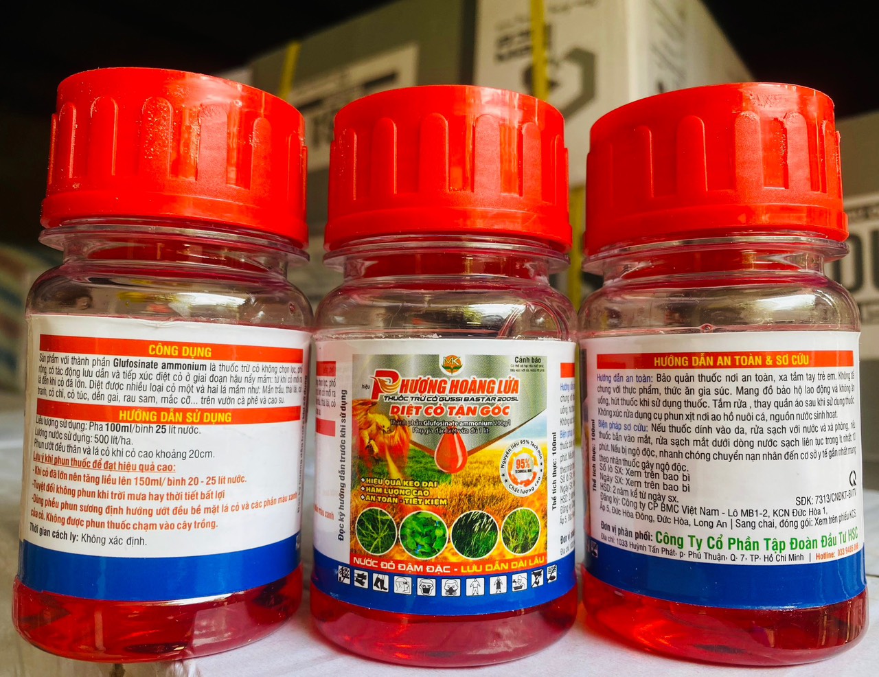 Thuốc trừ cỏ Phượng Hoàng Lửa Gussi Bastar 200SL - cỏ cháy chậm - diệt cỏ tận gốc lọ 100ml 450ml 900