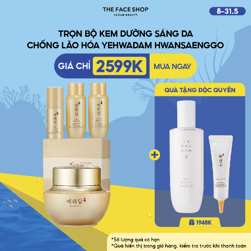 Bộ Sản Phẩm Kem Dưỡng Da TheFaceShop Yehwadam Hwansaenggo Rejuvenating Radiance Cream