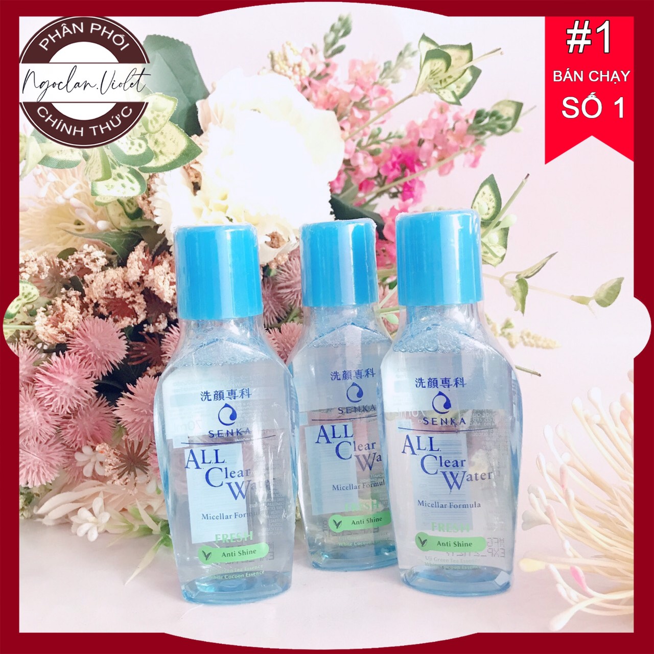 Nước tẩy trang sạch sâu thoáng mịn giảm mụn kiềm nhờn tươi mát với tinh chất trà xanh Uji tươi mát Senka 70ml