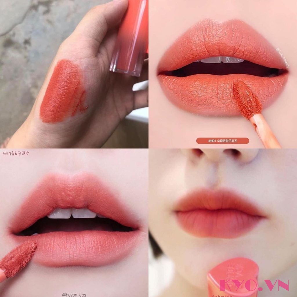 [Hcm]Son Kem Black Rouge Color Lock Heart Tint Màu H01 Và H04 (Hàn Quốc)