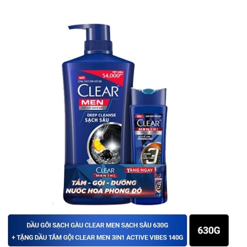 Clear Men Sạch S&Acircu 630G C&Oacute Tặng K&Egravem Clear Men 3In1 170G