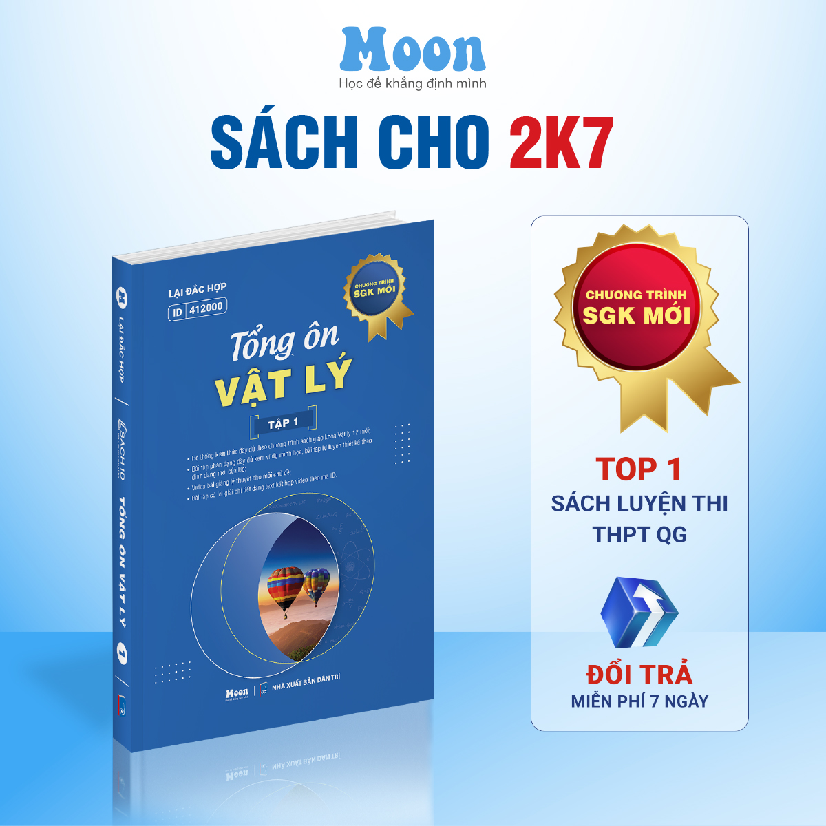 Sách lớp 12 chương trình mới: tổng ôn Toán Lý Hoá Sinh Văn Sử Địa ôn thi thpt quốc gia đgnl Moonbook