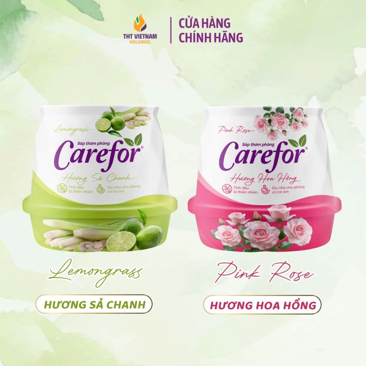Sáp Thơm Phòng Carefor 180g Khử Mùi Nguyên Liệu Thiên Nhiên Thoáng Mát Đuổi côn trùng